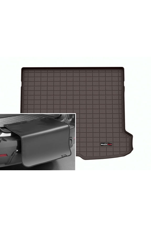 Cargo Trunk Liner with Bumper Protector compatible with Mercedes GLC SUV, AMG GLC 43 SUV - Behind 2nd Row w/ Bumper Protector, Cocoa