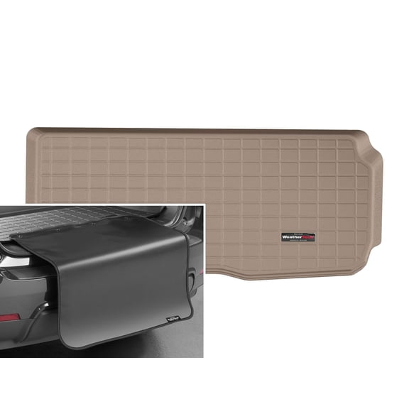 WeatherTech Cargo Trunk Liner with Bumper Protector compatible with Mercedes GLS-Class, GLS SUV, AMG GLS 63, AMG GLS 63 SUV - Behind 3rd Row w/ Bumper Protector, Tan