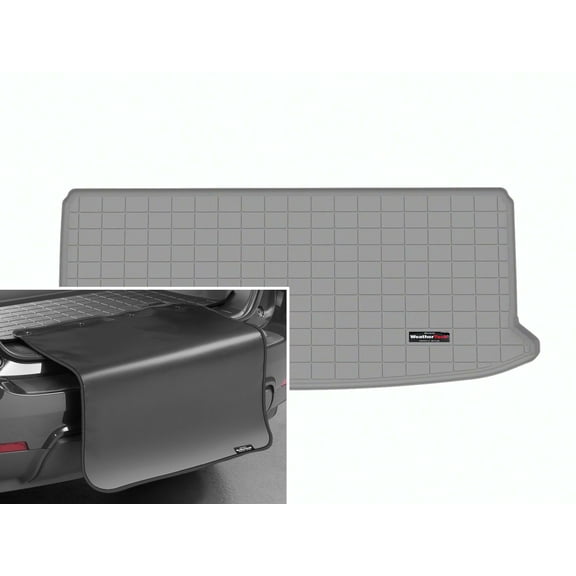 WeatherTech Cargo Trunk Liner with Bumper Protector compatible with TX, Grand Highlander Hybrid, TX 500h, Grand Highlander, tx500hplus - Behind 3rd Row w/ Bumper Protector, Grey