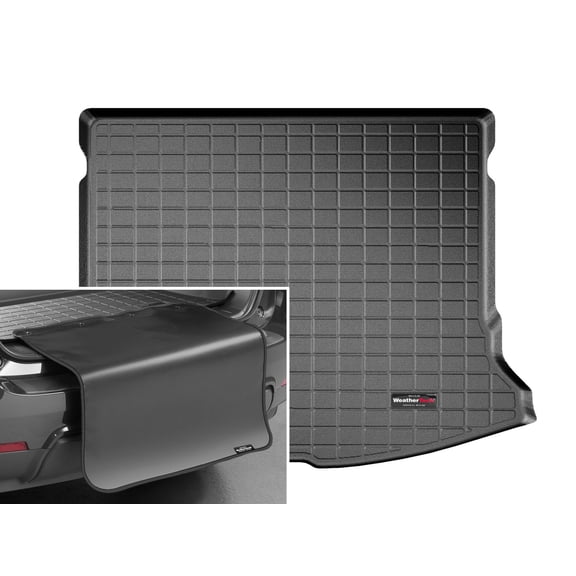 WeatherTech Cargo Trunk Liner with Bumper Protector compatible with Volvo V60 Cross Country, V60 - Behind 2nd Row w/ Bumper Protector, Black