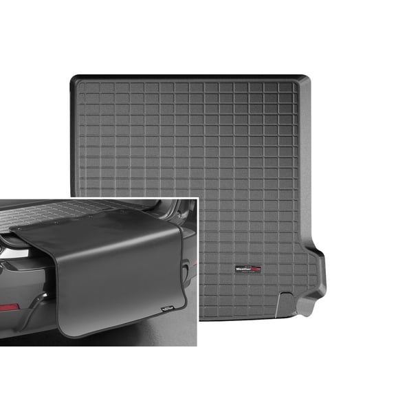 WeatherTech Cargo Trunk Liner with Bumper Protector compatible with Volvo V90 Cross Country, V90 - Behind 2nd Row w/ Bumper Protector, Black