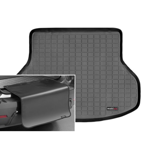 WeatherTech Cargo Trunk Liner with Bumper Protector compatible with 2001-2007 Toyota Highlander - Behind 2nd Row w/ Bumper Protector, Black