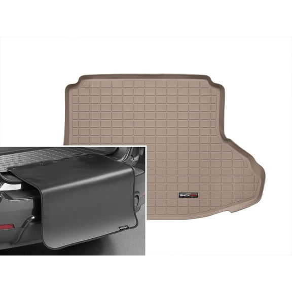 WeatherTech Cargo Trunk Liner with Bumper Protector compatible with 2004-2009 Toyota Prius - Trunk With Bumper Protector, Tan