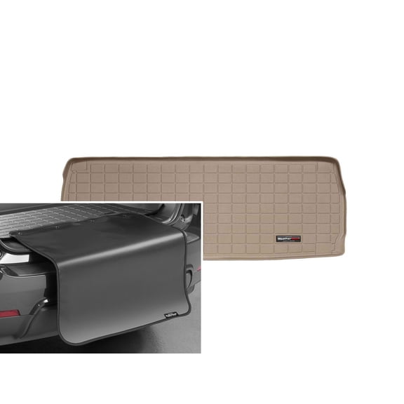 WeatherTech Cargo Trunk Liner with Bumper Protector compatible with 2008-2022 Toyota Sequoia - Behind 3rd Row w/ Bumper Protector, Tan