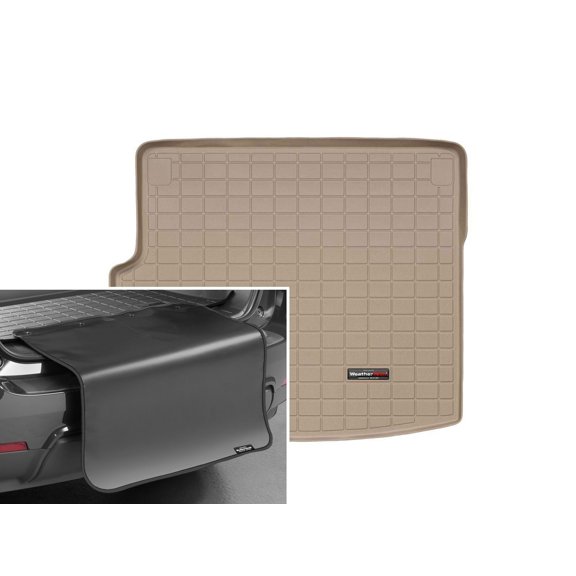 WeatherTech Cargo Trunk Liner with Bumper Protector compatible with 2010-2015 Mercedes GLK-Class - Behind 2nd Row w/ Bumper Protector, Tan