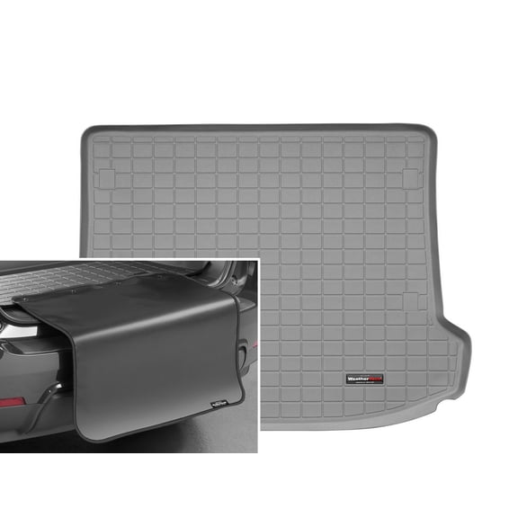 WeatherTech Cargo Trunk Liner with Bumper Protector compatible with 2010-2016 Cadillac SRX - Behind 2nd Row w/ Bumper Protector, Grey
