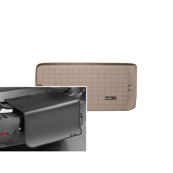 WeatherTech Cargo Trunk Liner with Bumper Protector compatible with 2011-2026 Dodge Durango - Behind 3rd Row w/ Bumper Protector, Tan