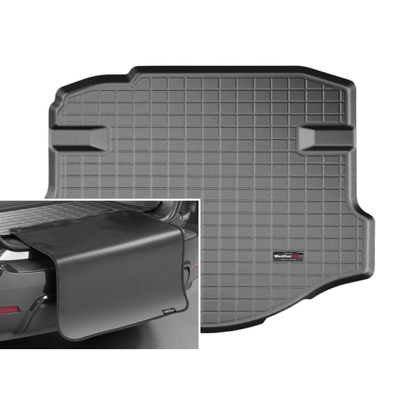 WeatherTech Cargo Trunk Liner with Bumper Protector compatible with 2012-2013 Chevrolet Camaro - Trunk With Bumper Protector, Black