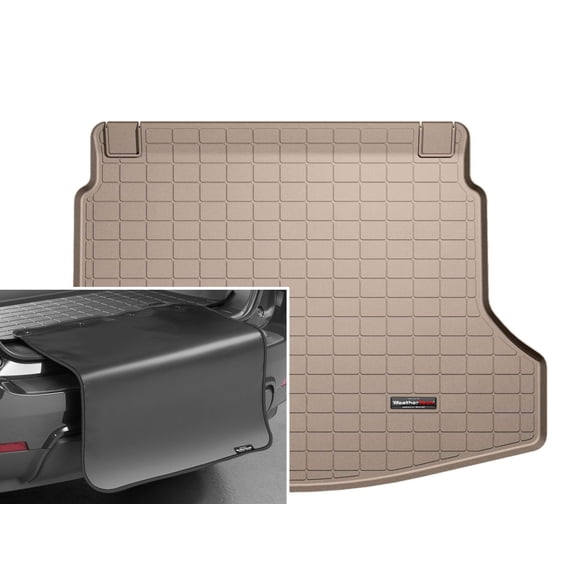 WeatherTech Cargo Trunk Liner with Bumper Protector compatible with 2012-2016 Honda CR-V - Behind 2nd Row w/ Bumper Protector, Tan