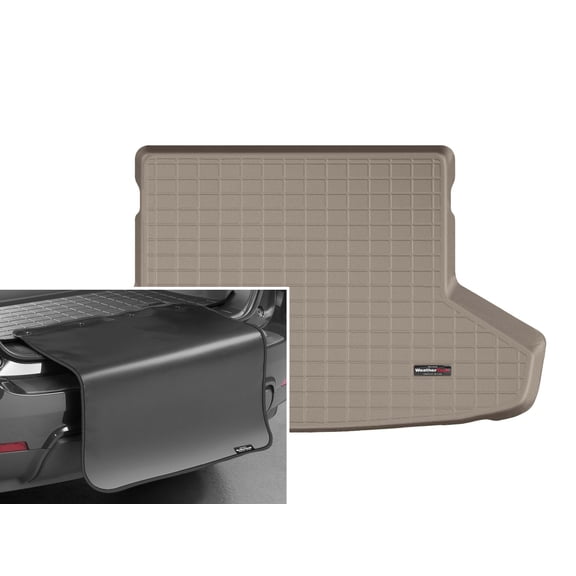 WeatherTech Cargo Trunk Liner with Bumper Protector compatible with 2012-2017 Toyota Prius V - Trunk With Bumper Protector, Tan