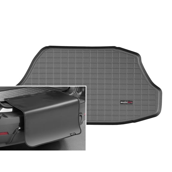 WeatherTech Cargo Trunk Liner with Bumper Protector compatible with 2013-2014 Acura ILX - Trunk With Bumper Protector, Black