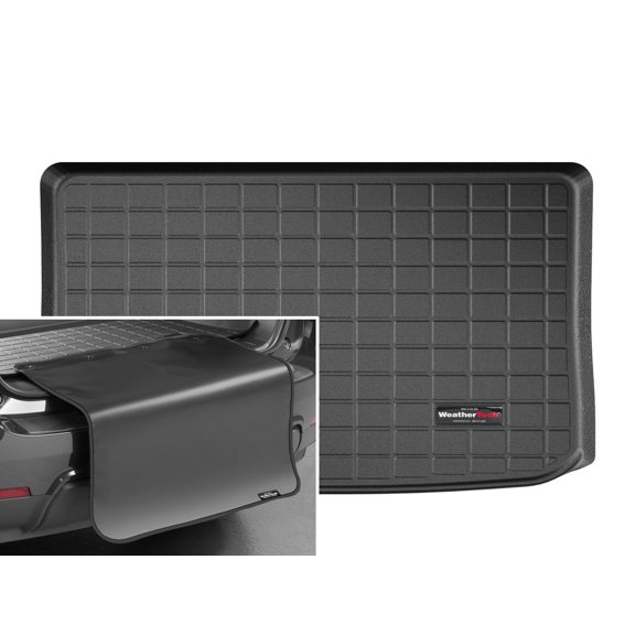 WeatherTech Cargo Trunk Liner with Bumper Protector compatible with 2014-2020 Fiat 500L - Behind 2nd Row w/ Bumper Protector, Black