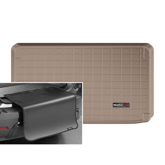 WeatherTech Cargo Trunk Liner with Bumper Protector compatible with MINI Hardtop, Cooper - Behind 2nd Row w/ Bumper Protector, Tan