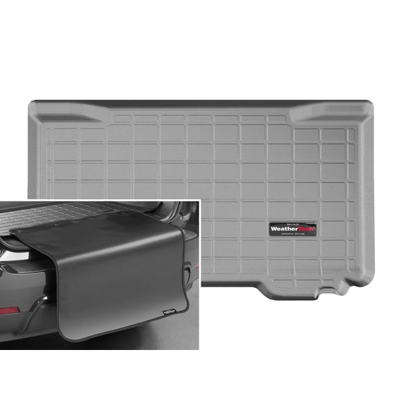 WeatherTech Cargo Trunk Liner with Bumper Protector compatible with MINI Hardtop, Cooper - Rear Cargo Well w/ Bumper Protector, Grey