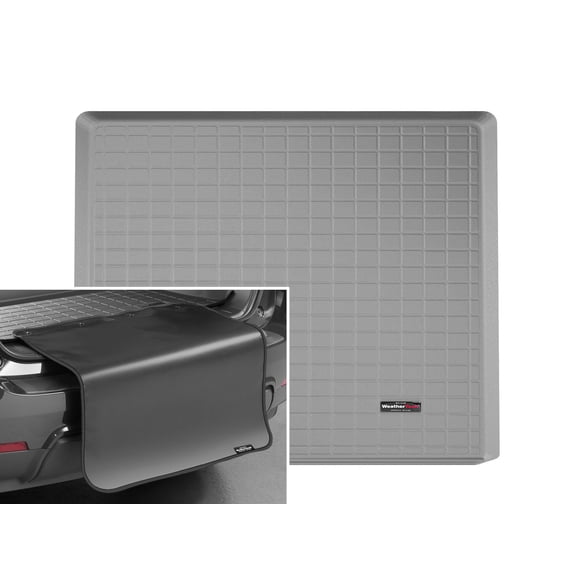 WeatherTech Cargo Trunk Liner with Bumper Protector compatible with 2018-2020 Chevrolet Tahoe - Behind 2nd Row w/ Bumper Protector, Grey