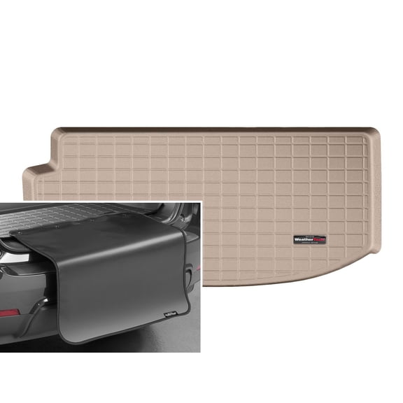 WeatherTech Cargo Trunk Liner with Bumper Protector compatible with 2018-2024 Buick Enclave - Behind 3rd Row w/ Bumper Protector, Tan
