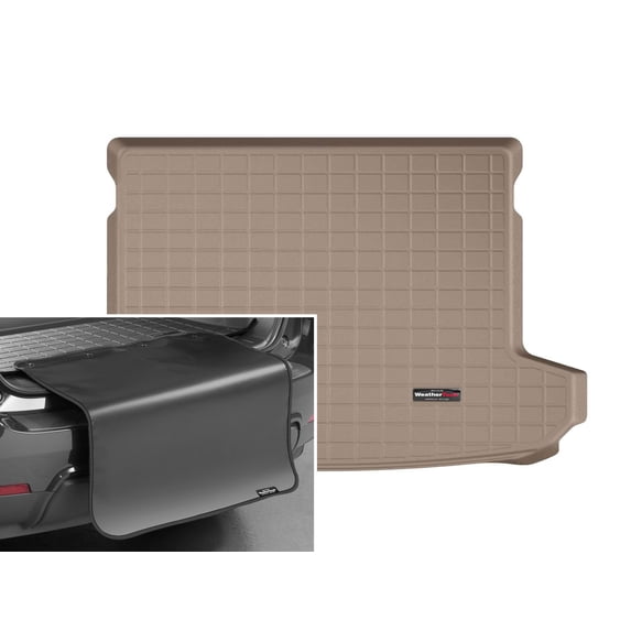 WeatherTech Cargo Trunk Liner with Bumper Protector compatible with 2019-2021 Hyundai Tucson - Behind 2nd Row w/ Bumper Protector, Tan