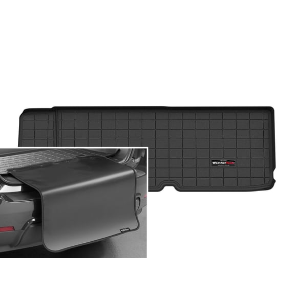 WeatherTech Cargo Trunk Liner with Bumper Protector compatible with 2021-2023 Tesla Model X - Behind 3rd Row w/ Bumper Protector, Black