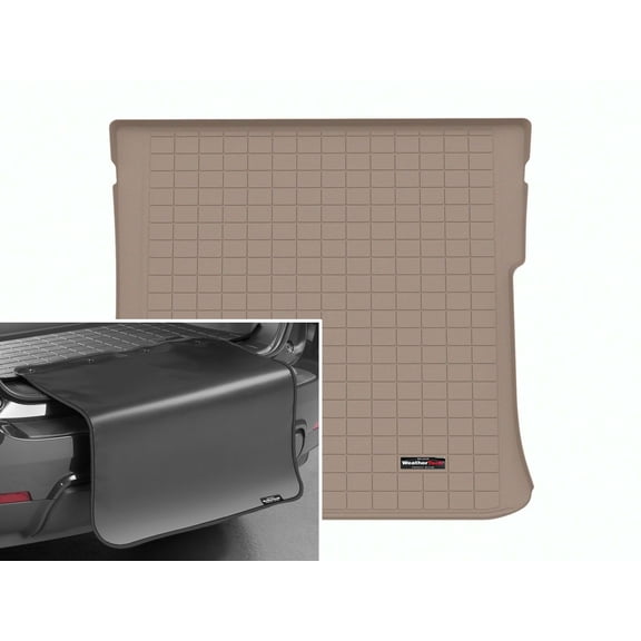 WeatherTech Cargo Trunk Liner with Bumper Protector compatible with 2023-2025 Mercedes EQS SUV - Behind 2nd Row w/ Bumper Protector, Tan