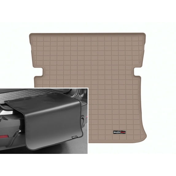 WeatherTech Cargo Trunk Liner with Bumper Protector compatible with 2023-2026 Mercedes EQS SUV - Behind 2nd Row w/ Bumper Protector, Tan