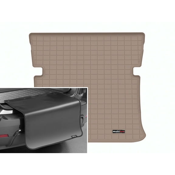 WeatherTech Cargo Trunk Liner with Bumper Protector compatible with 2023-2026 Mercedes EQS SUV - Behind 2nd Row w/ Bumper Protector, Tan