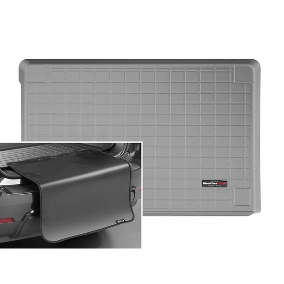 WeatherTech Cargo Trunk Liner with Bumper Protector compatible with Mercedes AMG G 63, G-Class, G-Class SUV, AMG G 63 SUV, gclasssuveqtech - Behind 2nd Row w/ Bumper Protector, Grey