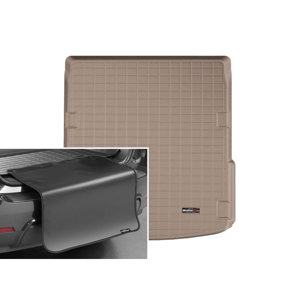 WeatherTech Cargo Trunk Liner with Bumper Protector compatible with Audi A6 Allroad, RS 6 Avant - Behind 2nd Row w/ Bumper Protector, Tan