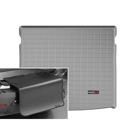 WeatherTech Cargo Trunk Liner with Bumper Protector compatible with BMW X1 M35i, X1 28i - Behind 2nd Row w/ Bumper Protector, Grey