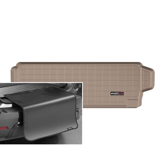 WeatherTech Cargo Trunk Liner with Bumper Protector compatible with BMW X5 40i, X5 50i - Behind 3rd Row w/ Bumper Protector, Tan