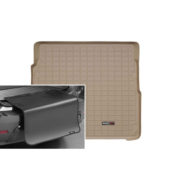 WeatherTech Cargo Trunk Liner with Bumper Protector compatible with Cadillac CTS, CTS-V - Behind 2nd Row w/ Bumper Protector, Tan