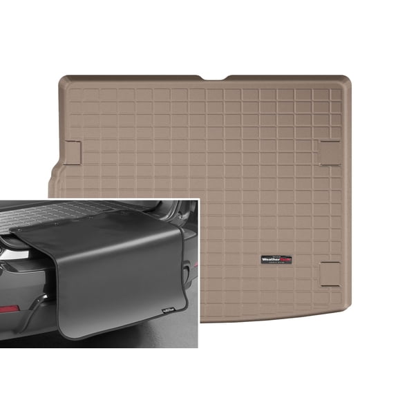 WeatherTech Cargo Trunk Liner with Bumper Protector compatible with Touareg, Cayenne® - Behind 2nd Row w/ Bumper Protector, Tan