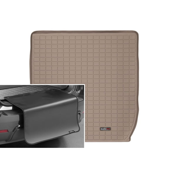WeatherTech Cargo Trunk Liner with Bumper Protector compatible with Enclave, Traverse - Behind 2nd Row w/ Bumper Protector, Tan