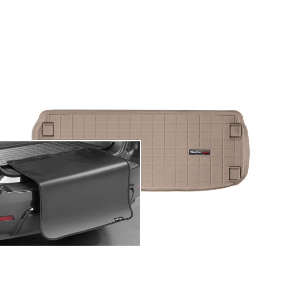 WeatherTech Cargo Trunk Liner with Bumper Protector compatible with Pathfinder, QX60, JX - Behind 3rd Row w/ Bumper Protector, Tan