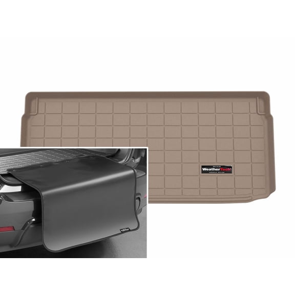 WeatherTech Cargo Trunk Liner with Bumper Protector compatible with MINI Hardtop, Cooper - Behind 2nd Row w/ Bumper Protector, Tan