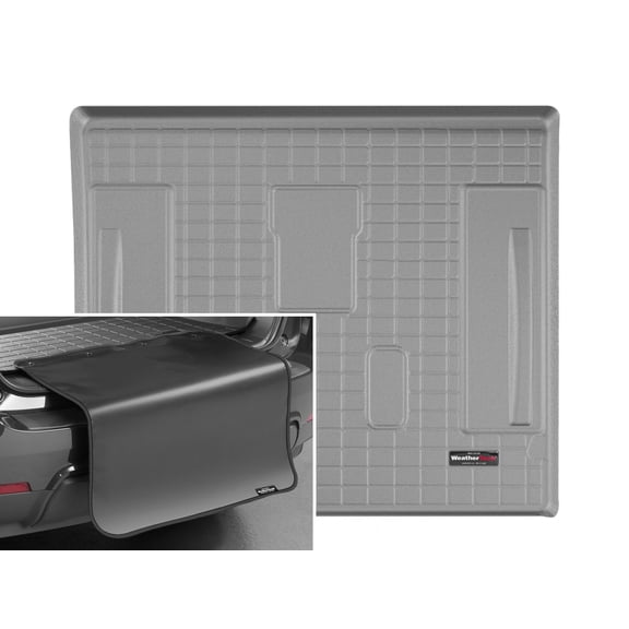 WeatherTech Cargo Trunk Liner with Bumper Protector compatible with Tahoe, Escalade, Yukon - Behind 2nd Row w/ Bumper Protector, Grey