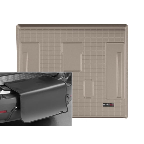 WeatherTech Cargo Trunk Liner with Bumper Protector compatible with Escalade, Yukon, Tahoe - Behind 2nd Row w/ Bumper Protector, Tan