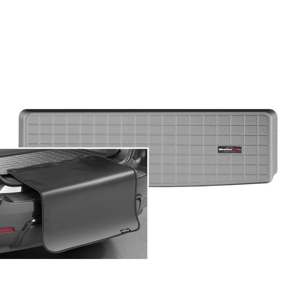 WeatherTech Cargo Trunk Liner with Bumper Protector compatible with Tahoe, Escalade, Yukon - Behind 3rd Row w/ Bumper Protector, Grey
