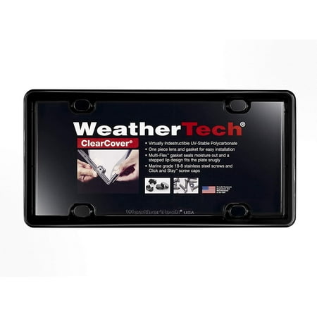 WeatherTech ClearCover - Clear Acrylic Lens Cover with Durable Frame That Protects License Plates, Black