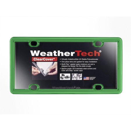 WeatherTech ClearCover License Plate Cover and Frame, Green