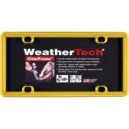 WeatherTech ClearFrame License Plate Frame, Golden Yellow