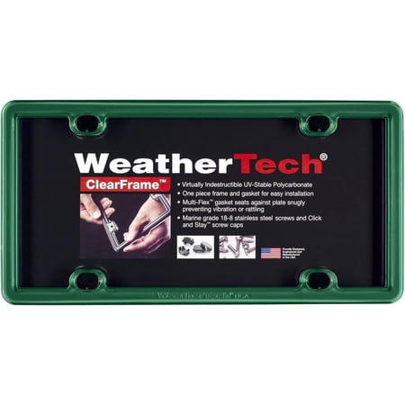 WeatherTech ClearFrame License Plate Frame, Green