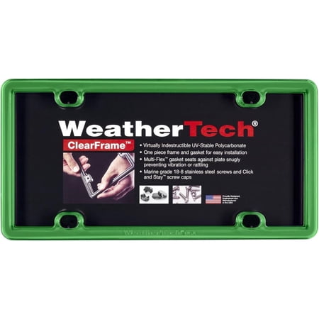 WeatherTech ClearFrame License Plate Frame, Kelly Green