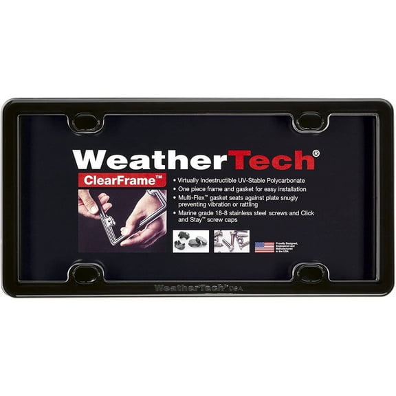 WeatherTech ClearFrame License Plate Frame, (No Cover) - Black