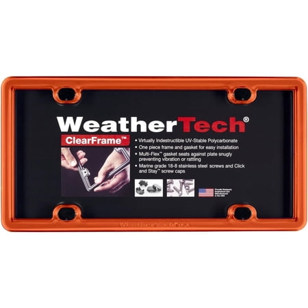 WeatherTech ClearFrame License Plate Frame, Orange