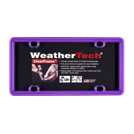 WeatherTech ClearFrame License Plate Frame, Purple