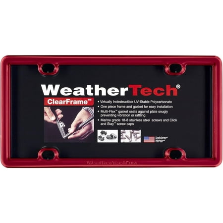 WeatherTech ClearFrame License Plate Frame, Red