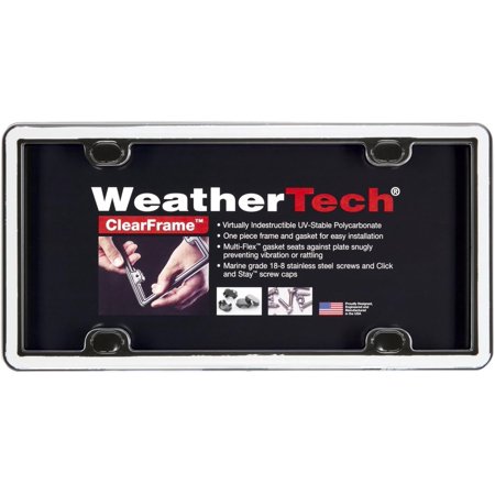WeatherTech ClearFrame License Plate Frame, White / Black