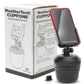 WeatherTech CupFone Cup Holder for Car Phone Mount Automobile Compatible with iPhone in Black