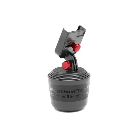 WeatherTech CupFone Cup Holder for Car Phone Mount Automobile Cradle Compatible with iPhone and Cell Phones - with Solid Billet Aluminum Knobs, Red