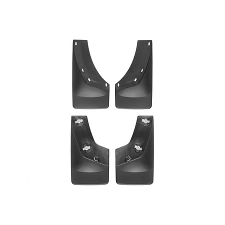 WeatherTech Custom No Drill Splash Guard MudFlaps compatible with Chevrolet Silverado, Silverado 1500, Silverado 2500HD/3500HD, Front & Rear Set - Black